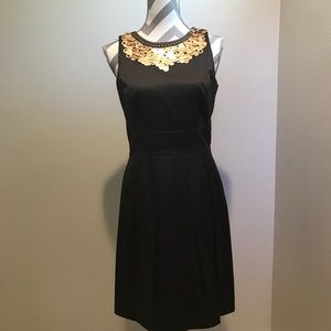 Chocolate Brown Cocktail Dress w/ Beaded neckline